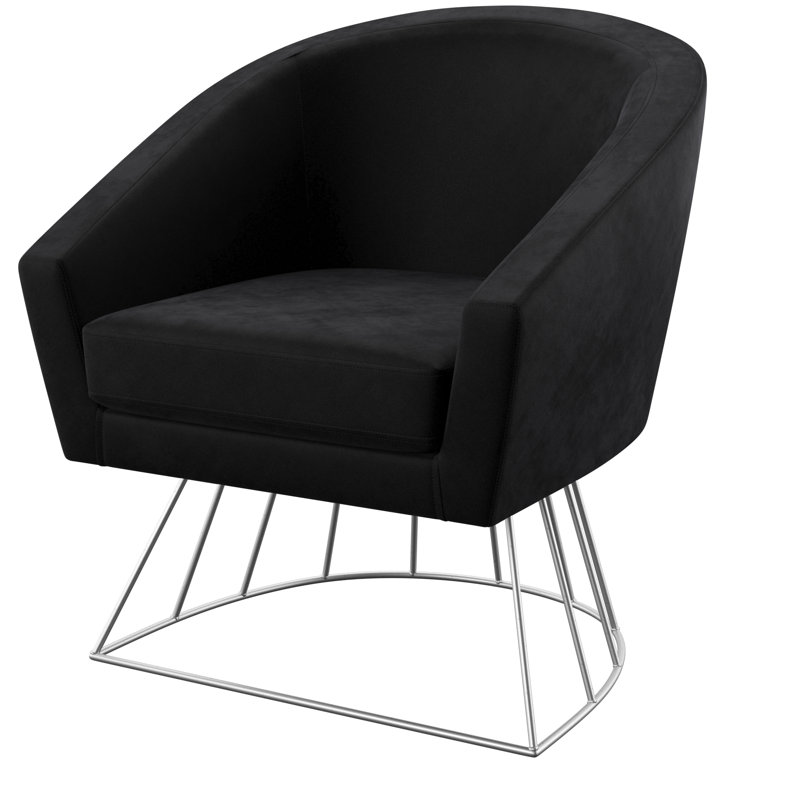 Fauteuil d'appoint Angelina, Noir / argent
