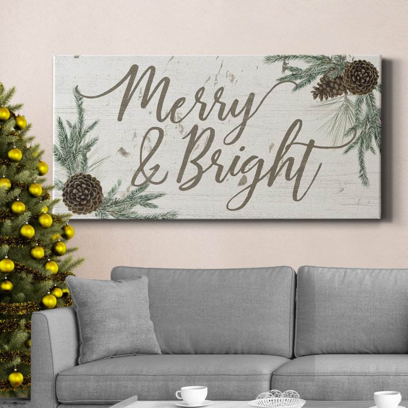 Wreath Sentiments I - Toile tendue avec châssis de qualité supérieure - prête à être accrochée, H 8 po x l 16 po x P 1,5 po