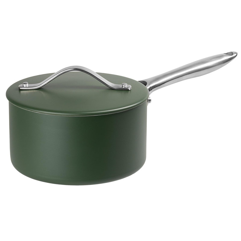 ProChef Green Ceramic-Coated Aluminium Saucepan, 2.5 Litres