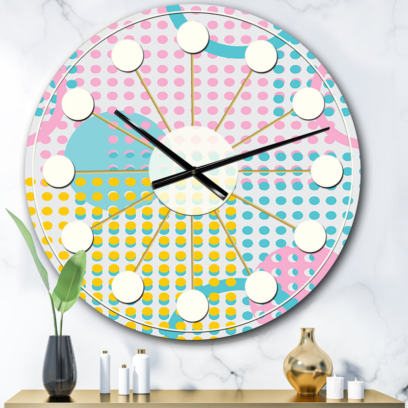 Horloge murale circulaire Mid-Century, Surdimensionné