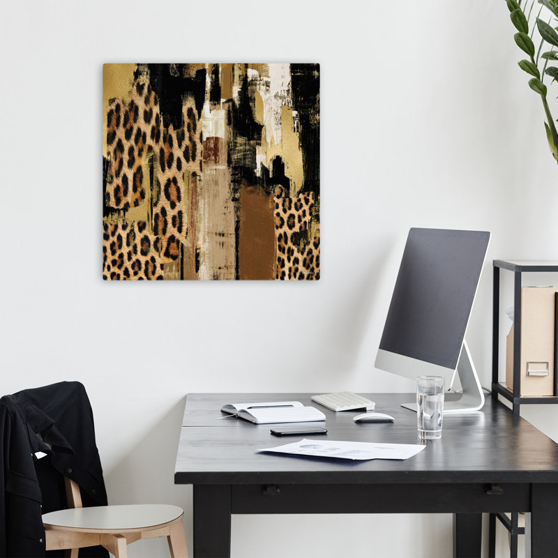 Art abstrait abstrait contemporain Safari Ii, H 18 po x l 18 po