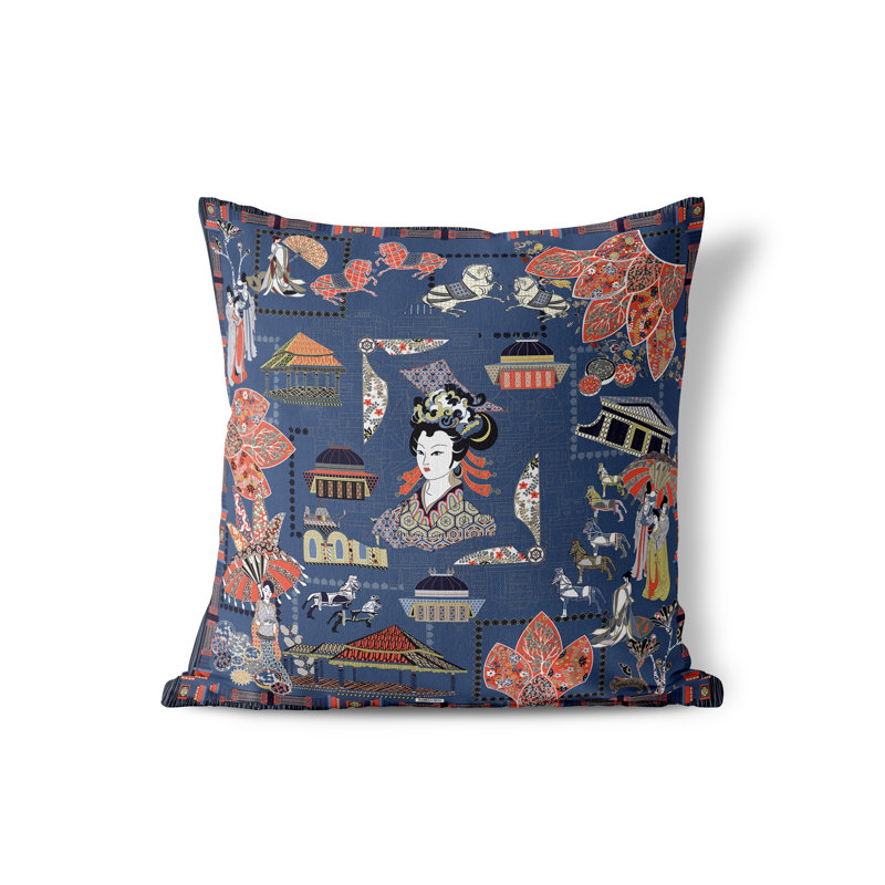 Housse et insert de coussin carré en polyester intérieur / extérieur, 20 po x 20 po, Bleu
