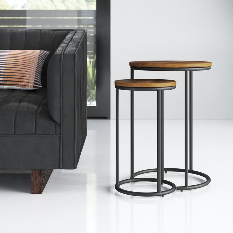 Allenhurst Nesting Tables Round End Tables, Brown
