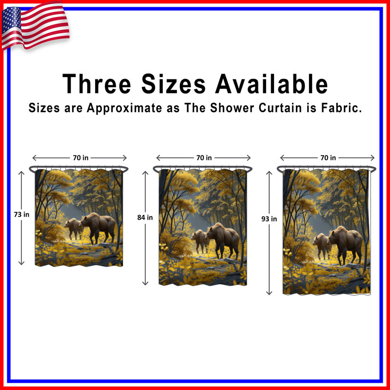 Rideaux de douche Bears In Autumn Forest, L 70 po x H 72 po