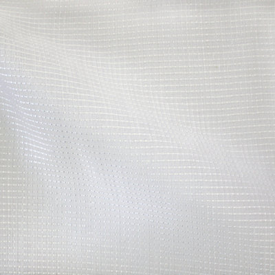 Lisa Fabric | Textured Solid Metallic Sheer Fabric | Color White