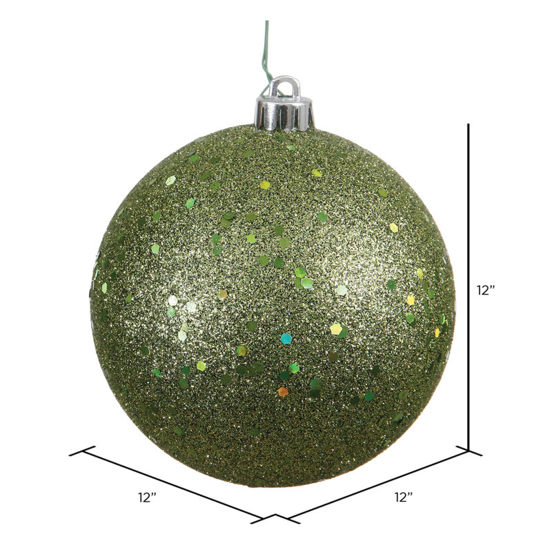 Ornement de Noël en forme de boule, Rose vif, H 12 po x l 12 po x P 12 po