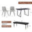 Ensemble de table et de chaises. Ensemble de table de salle à manger en MDF à motif de marbre moderne - 55 po x 31,4 po avec chaises de salle à manger en polyuréthane à coussin de siège allongé et 1 banc, un choix de luxe subtil pour les maisons modernes.-609711973