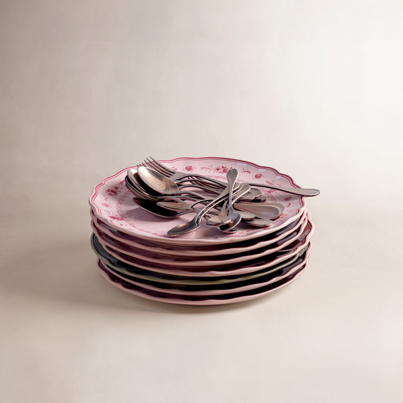Vila Salad Plates, Pink/Red