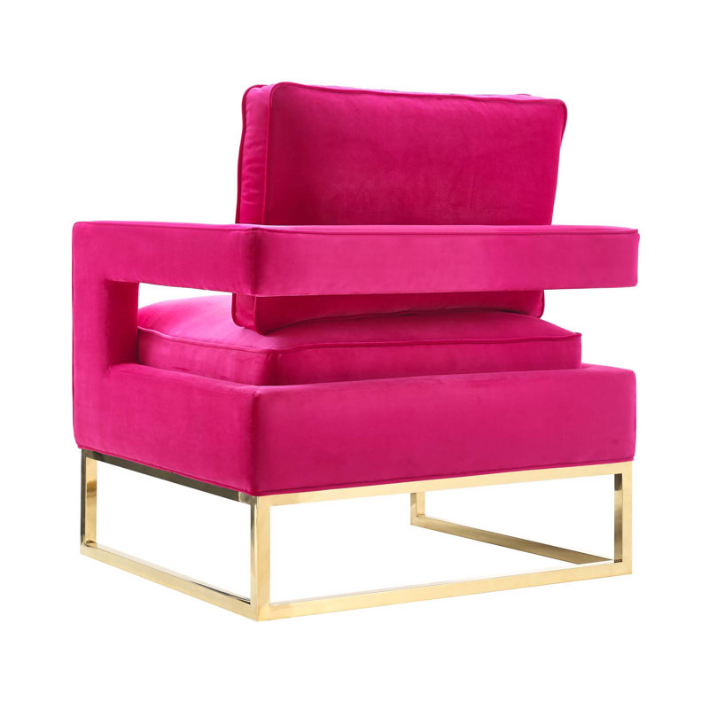 Avery Velvet Armchair, Pink