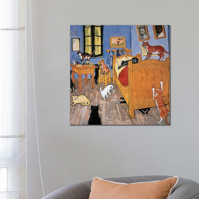 Van Gogh Arles Cat - Painting on Canvas, Wrapped Canvas, 66.04cm H x 66.04cm W x 3.81cm D
