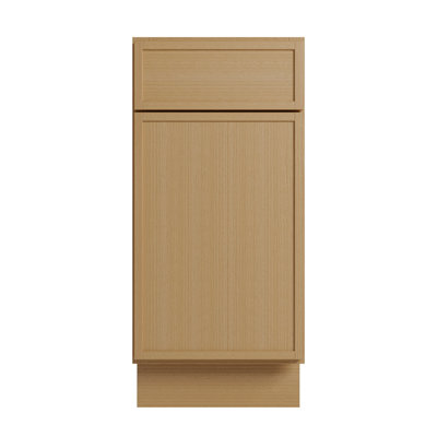 Modern White Oak Base Cabinet With Optional Drawer, Narrow Frame Design, Premium Soft-Close Hardware, Multiple Sizes For Custom Kitchen Layouts