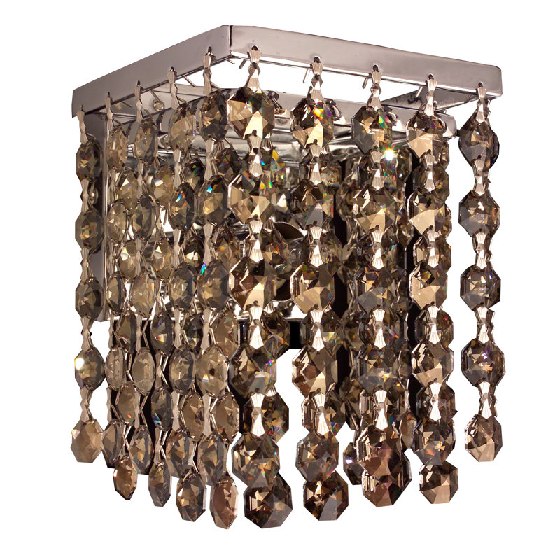 Mirco Flush Mounted Sconce, Swarovski Elements Topaz