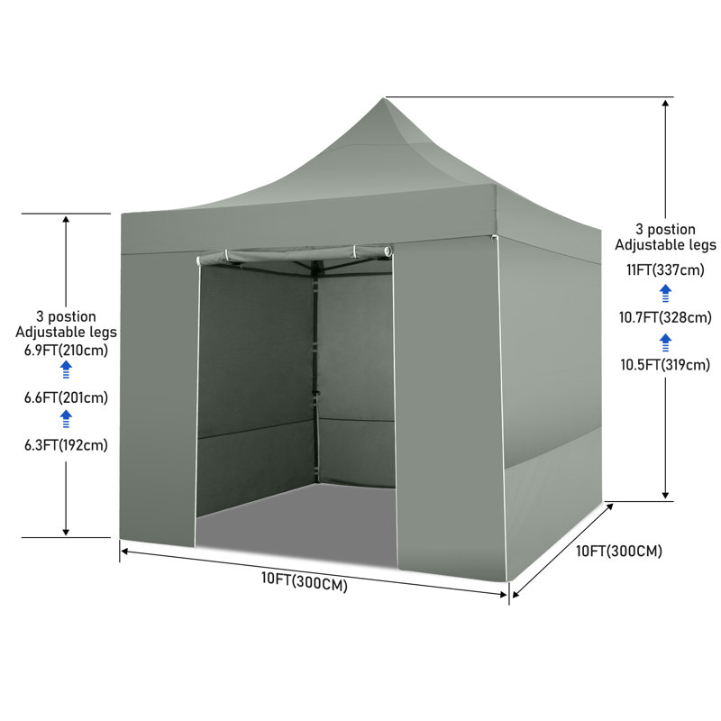 Tente 10 x 10 po , Gris