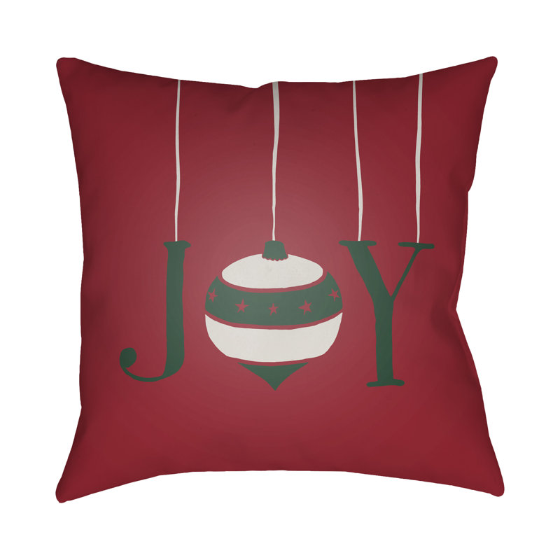  Indoor/Outdoor Throw Pillow, 20" H x 20" W x 4" D, Red / Green / White