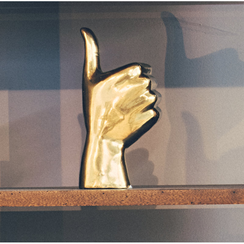 Thumbs Up Figurine, Brass