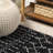 Kateshia Moroccan HYPE Boho Vintage Diamond Black/Ivory Rug-479767502