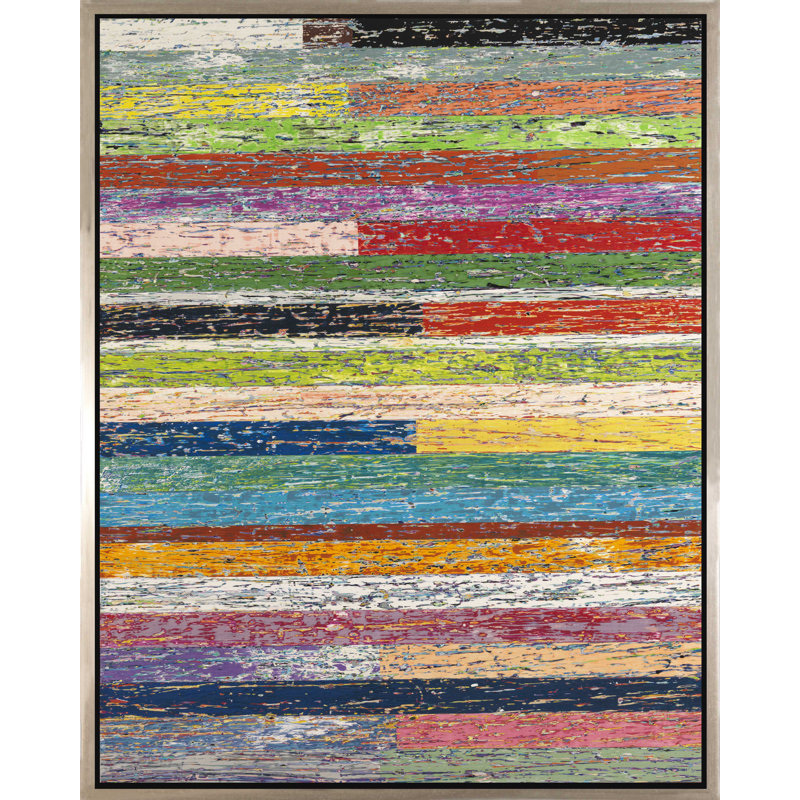 Emblématique - peinture sur toile à cadre flottant, Cadre argenté, H 60 po x l 48 po x P 2,25 po