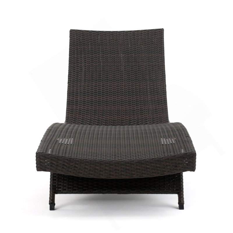 Chaise longue en osier Salem, Brun