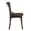 De 2 chaises d'appoint - Chêne foncé et noir, siège en bois et chaise en métal de style Mid-Century X 2 pièces avec dossier