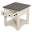 Table de bout de salon en MDF gris foncé avec tiroir en chêne blanc Tationna