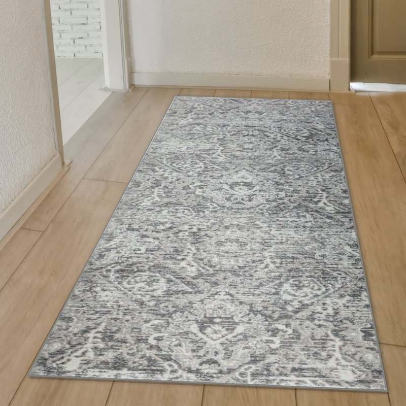 Aidy 1244 Transitional Abstract Grey Area Rug, Runner 2'2" x 7'7" 