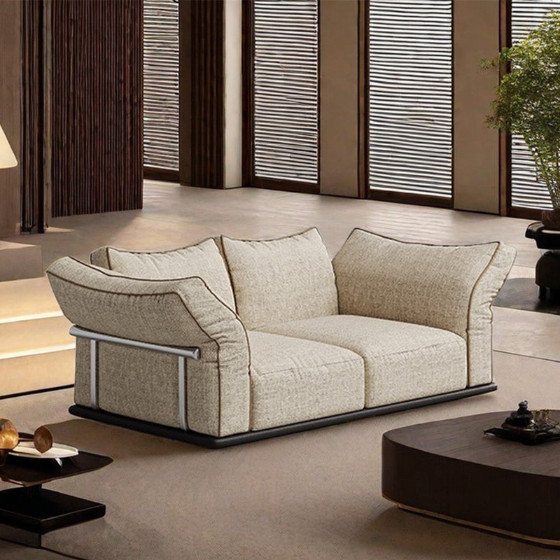 Canapé à pétales flottant en tissu antique, H 34,64 po x l 65,35 po x P 37,79 po