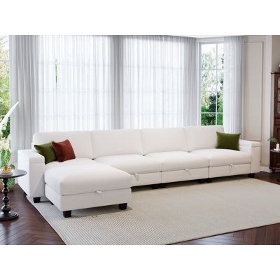Canapé modulaire de 132 po avec repose-pieds