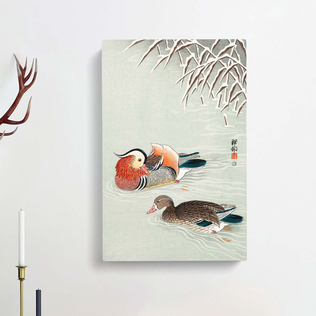 Mandarin Ducks by Ohara Koson - Wrapped Canvas