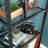 Narrow Bookcase with Modern Design, Brown Finish