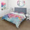 Ensemble de housse de couette rose et bleu pastel