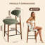 Chaise rembourrée en bois massif avec tabouret-1906270894
