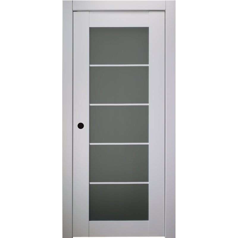 Smart Pro 5-Lite DIY-Friendly Manufactured Wood and Glass Single Prehung Interior Door