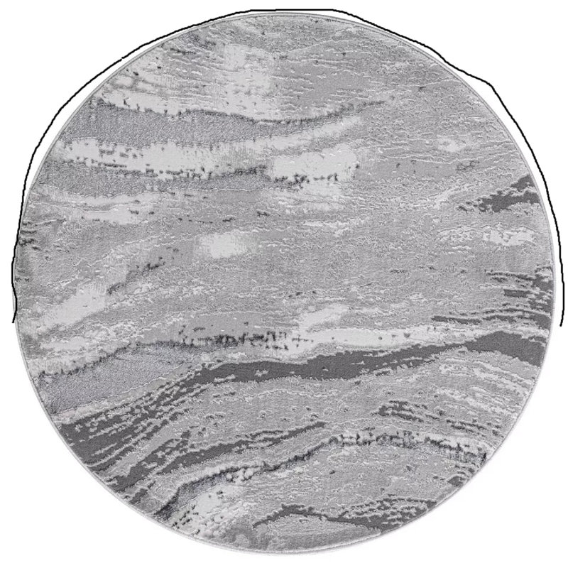 Abstract Shag Area Rug, Round 120 cm
