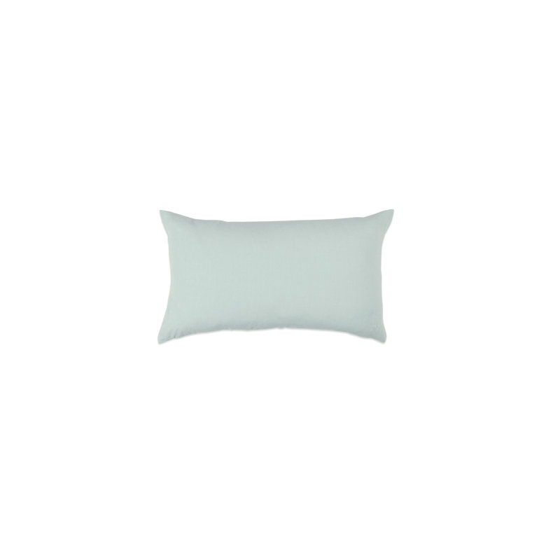 Simple Embroidered Linen Throw Pillow, Sage