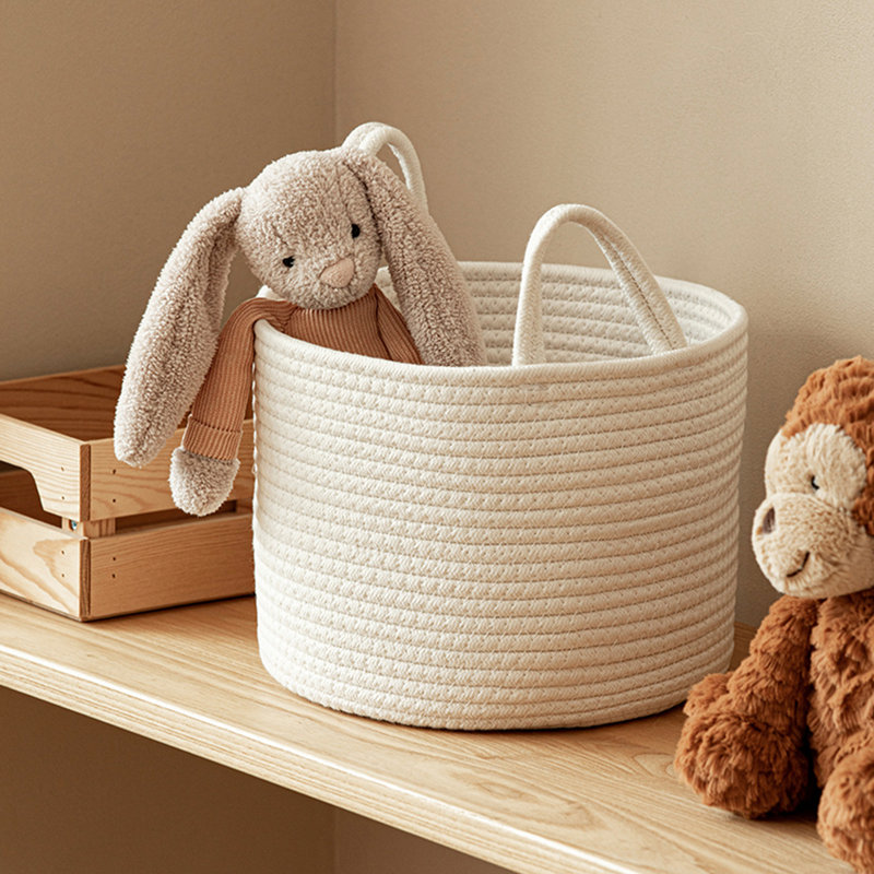 Panier à linge en tissu avec poignées
