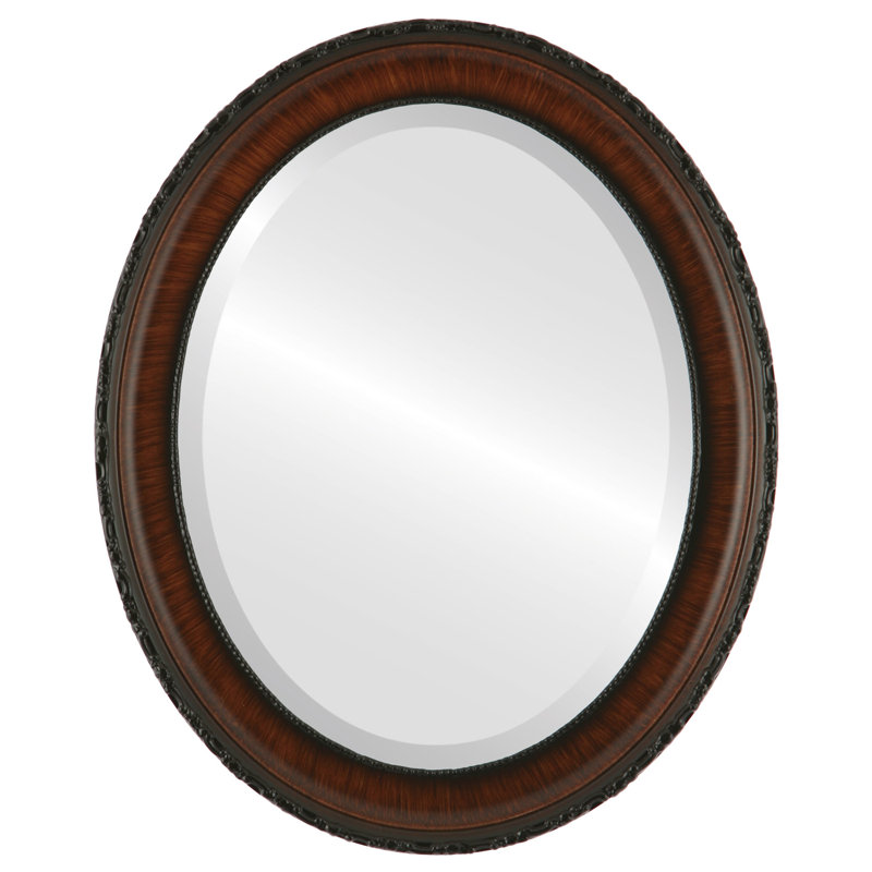 Miroir décoratif biseauté Reposa, H 23 po x l 19 po, Lin blanc