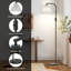 Lampe sur pied arquée avec télécommande Pepin, ampoule à DEL Edison 1000 lumens incluse et abat-jour en tissu plissé-189101770