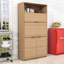 Armoire de cuisine polyvalente avec tablette réglable, poste de travail pliable et station de charge intégrée-292745660