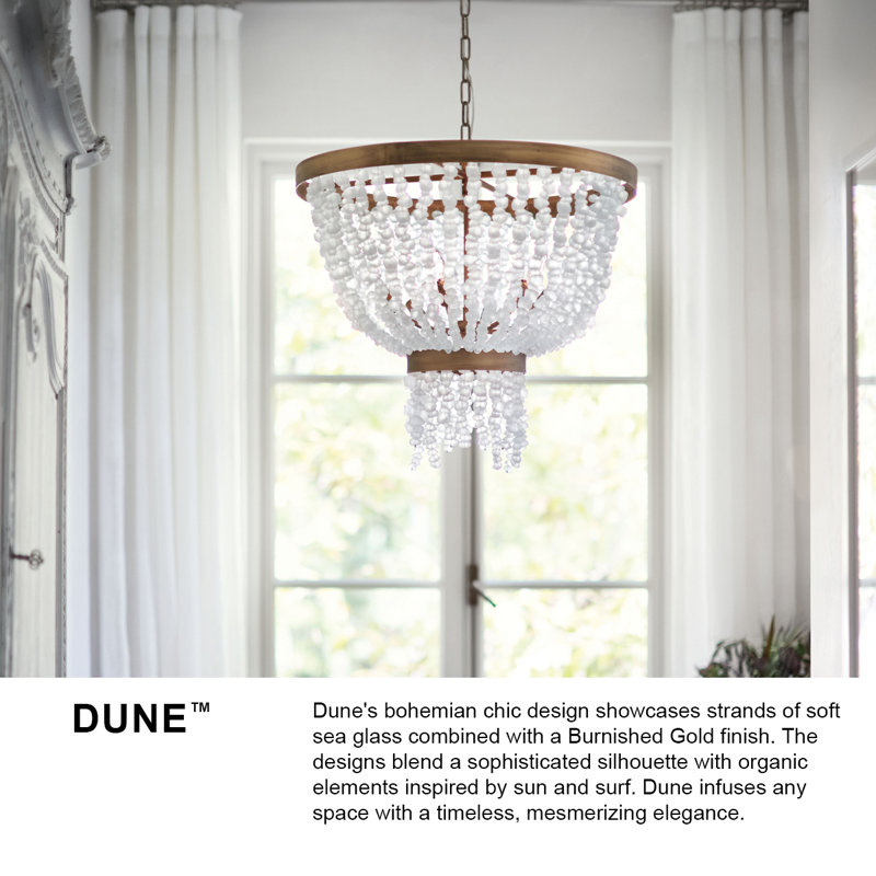 Dune 4 - Ligh Crystal Tiered Pendant, Burnished Gold