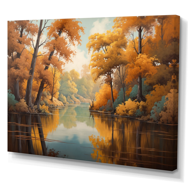 «Whimsical River and Forest II», reproduction sur toile, H 30 po x l 40 po x P 1,5 po, Toile tendue
