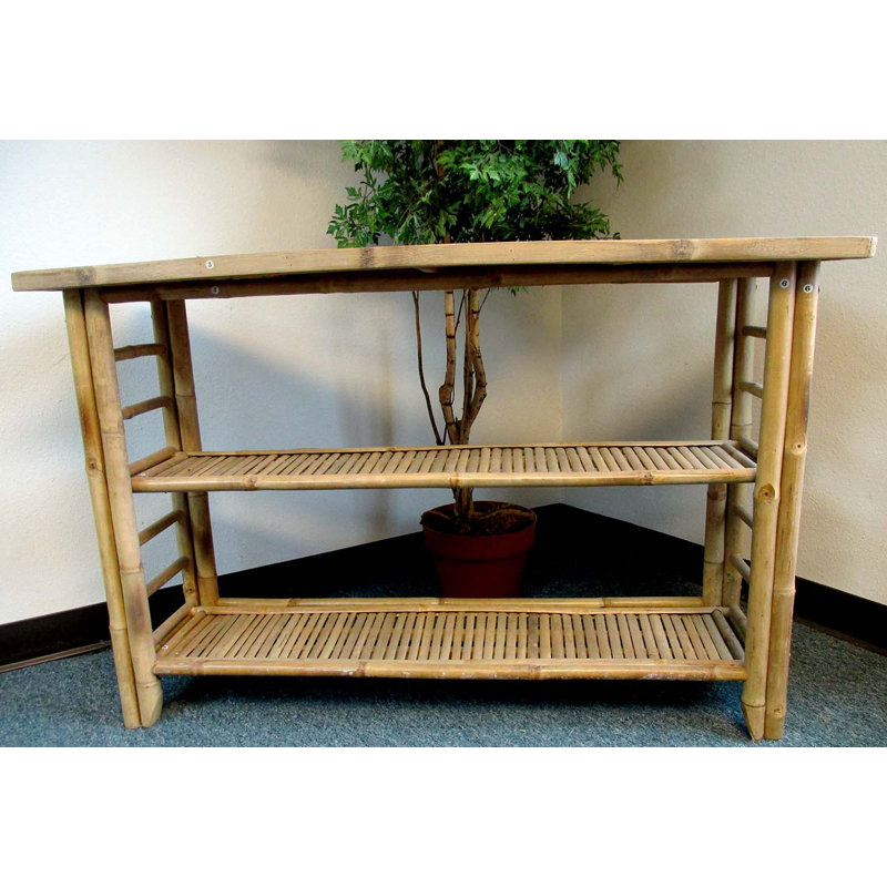 Console en bambou, L 48 po x H 30 po x l 15 po