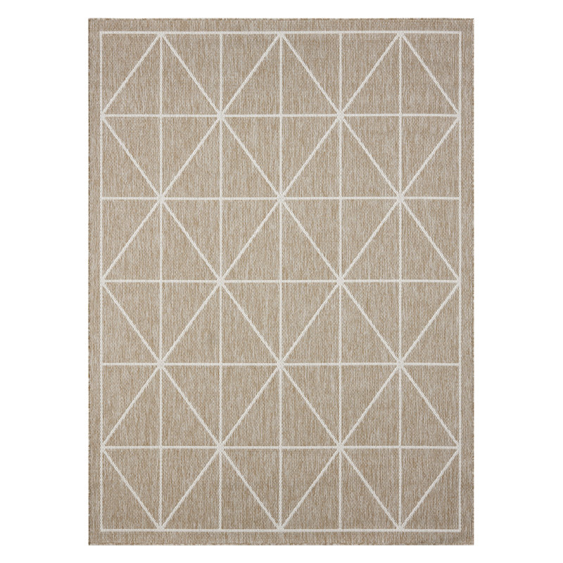 Patio Country Geometric Area Rug, 7'10"x10'2", Beige/Cream