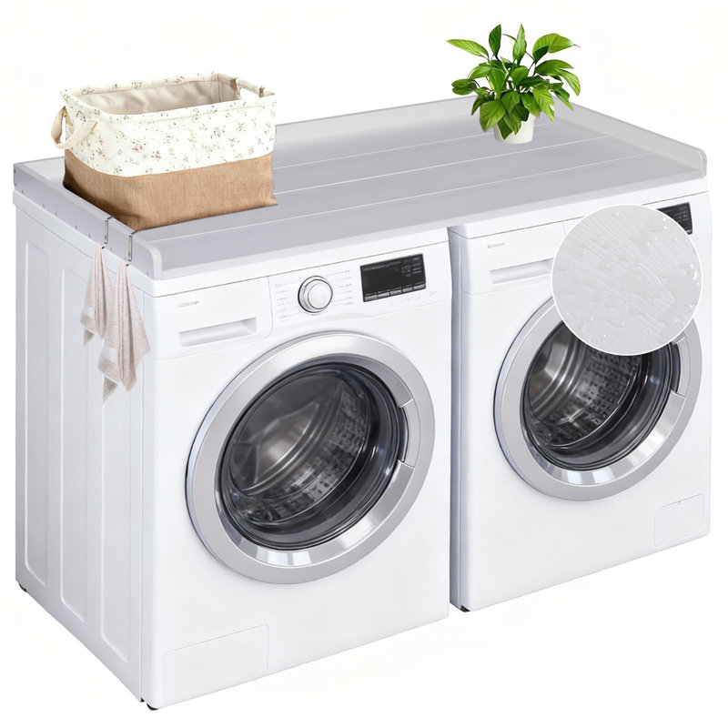 Hdpe Washer Dryer Countertop, No-installation Laundry Topper For Washer And Dryer, Waterproof Odorless Countertop For Laundry Room Storage, 54" X 27"