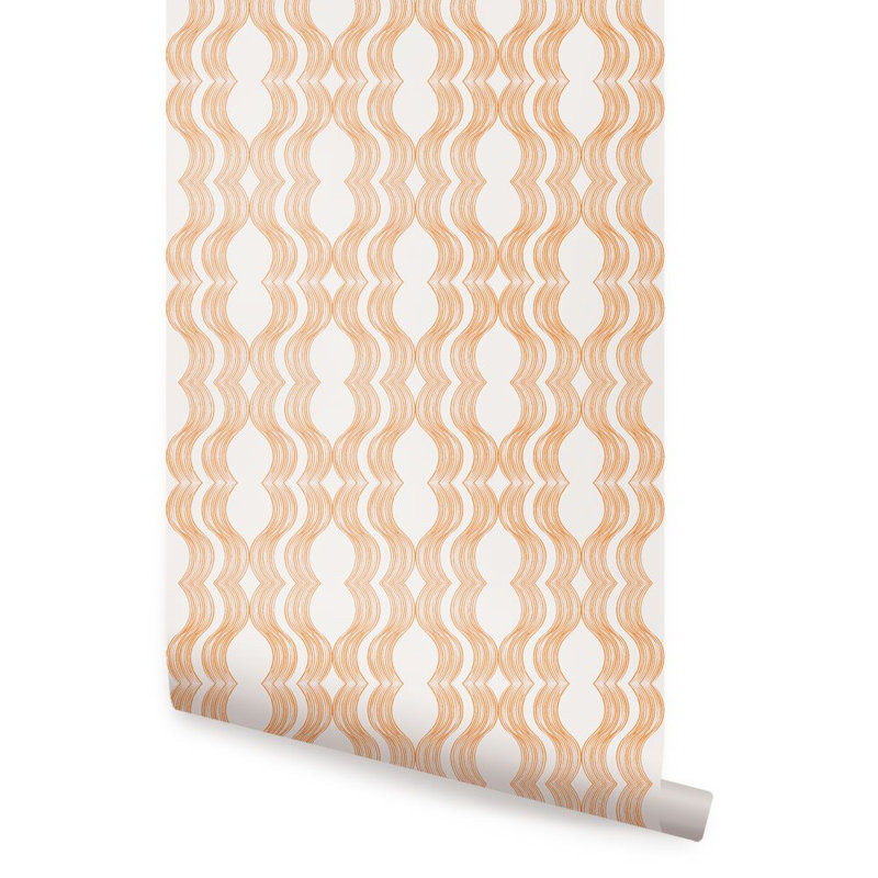 Hannasville Peel & Stick Chevron Roll, Orange, 2' W x 18' H