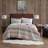 Beige Microfiber 3 Piece Quilt Set-677854273