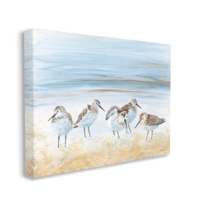 Summer Sandpipers on Shore Canvas Wall Art by Pam Britton