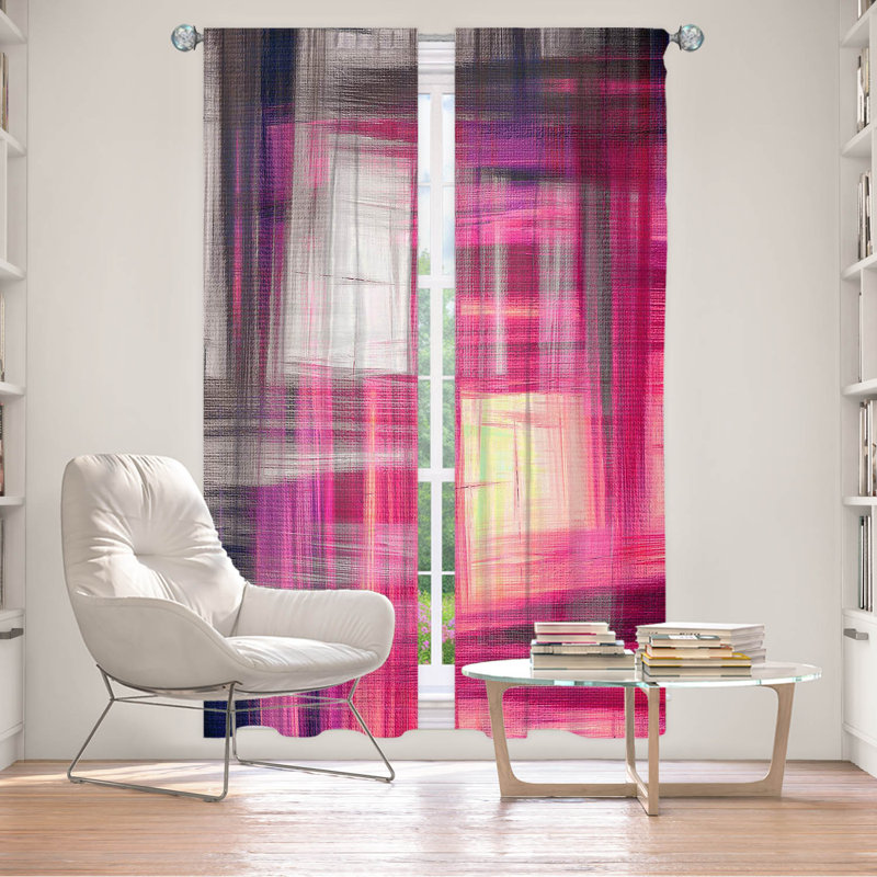 Rideau en polyester, L 20 po x L 61 po, Magenta