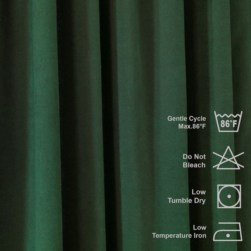Solid Colour Kitchen Curtain, 100" W x 60" L, Dark Green