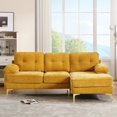 Eriane 84'' Reversible Upholstered Sectional Sofa Chaise -  Mercer41, C1635F1C1E5F4BEAA2D429CDE39B4CBF