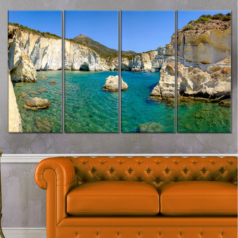 « turquoise water beach panorama », ensemble de 4 reproductions de photos sur toiles